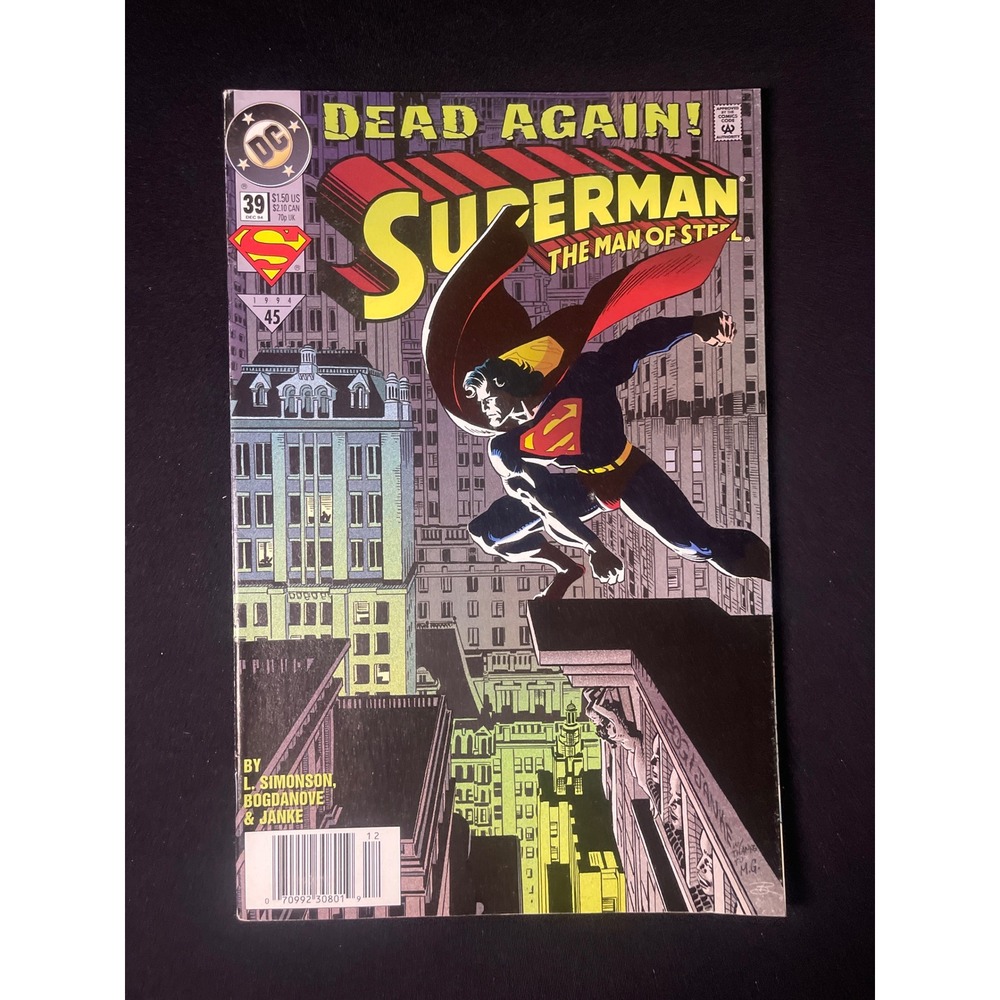 Superman The Man of‎ Steel Issue 39 Dead Again Comic Book 1994